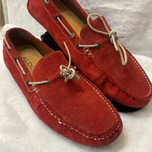 ALDO Men's Red Suede Moccasin Driving Loafers